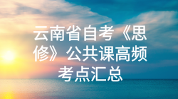 云南省自考《思修》公共课高频考点汇总